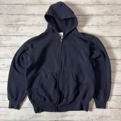 a*k様 ヴィンテージ ジップパーカー L ネイビー 無地 裏起毛 メキシコ製