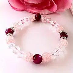 ピンクタイガーアイの強力幸運✨パワーストーンブレスレット15cm