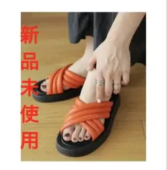 【新品未使用】パデットスライドサンダル LEPSIM オレンジのサムネイル