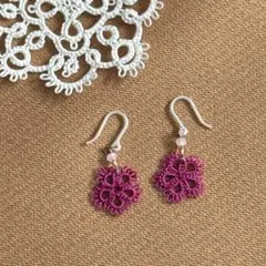 No.17 タティングレース ハンドメイドピアス 在庫整理 樹脂ピアス