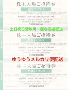 3枚名鉄株主　リトルワールド　日本モンキーパーク　南知多ビーチランド 入場券⑤