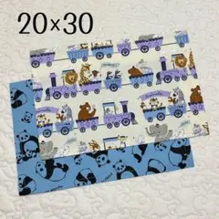 ランチョンマット 20×30 2枚セット 動物トロッコ　パンダ　男の子向け