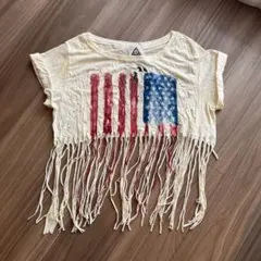 UNIF Holy America ダメージ加工 フリンジ Tシャツのサムネイル