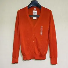 新品　UNIQLO ユニクロ　ライトVネックカーディガン　オレンジ