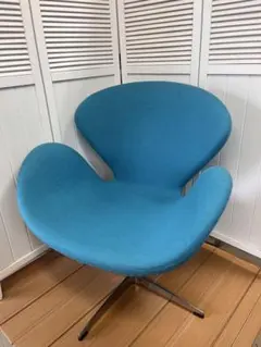送料込み！スワンチェア　ターコイズブルー　名作　リプロダクト