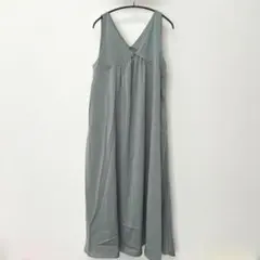 ノースリーブワンピース ロング丈 グリーン