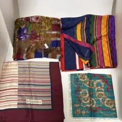 シルク スカーフ 4点 まとめて