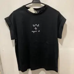 新品タグ付きagnes b. アニエスベー ロゴ Tシャツ ブラック　M