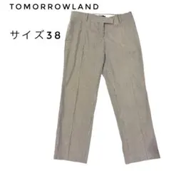 トゥモローランド パンツ 日本製 サイズ38 ストライプ 美脚 スラックス
