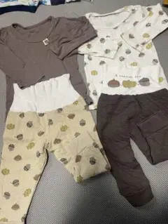 1セットの価格です。ベビーパジャマセット 栗柄 90センチ