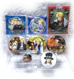 ワンピース 缶バッジ サボ まとめ売り 8点セット - -