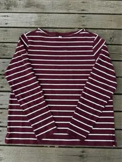 00s OLD UNIQLO ボーダー ロンT y2k ホワイト/バーガンディM