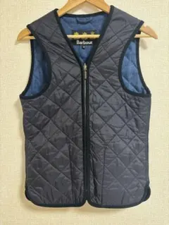 Barbour ネイビー キルティングベスト 32