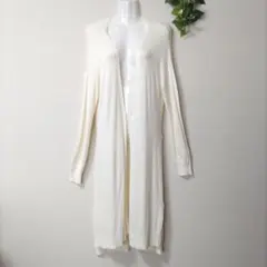 ブージュルード【F】ロングカーディガン　オフホワイト　羽織り　お出かけ　春夏