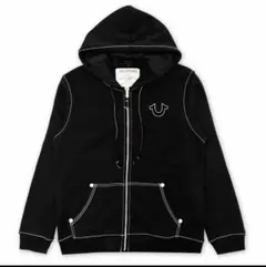 TRUE RELIGION ジップアップパーカー ブラック