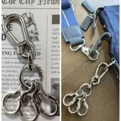 アメカジ　シルバーカラビナ　キーリング　ビンテージ　アクセサリ　シンプル　メンズ