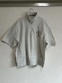 グレー ハーフジップポロシャツ Mサイズ