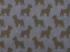 【ゆきちゃん限定】X2655-1 ウエスティ柄 シルエット デニム紺 生地 1m