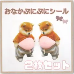 おなかぷにぷにシール 柴犬 ２枚セット 人気 ステッカー スクイーズ 3Dシール