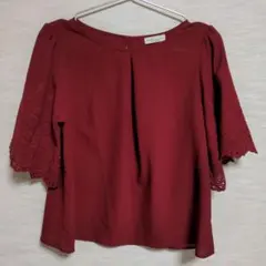 earth music&ecology レッド 半袖シャツ Fサイズ