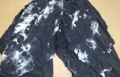 リメイク デニムパンツ ワイド 袴 アディダス 黒 W32 フェード 