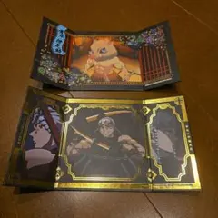 鬼滅の刃のお菓子の付属の屏風？です。伊之助と天元さんのセットです。