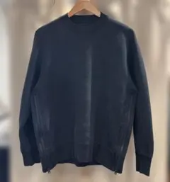 sacai　サカイ　スポンジ スウェット プルオーバー　トレーナー　1　ネイビーのサムネイル