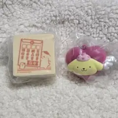 サンリオ ポムポムプリン　お仕事スタンプ　ライトキーホルダー