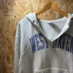 リバースウィーブタイプ　フーディー　カレッジ系　染み込みプリント　スウェット