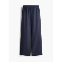 H&M Linen Blend Pants リネンブレンドパンツ ネイビー　M