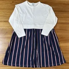 MARKEY'S LSP長袖ワンピース　120 白×紺