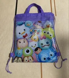 【即購入OK】ディズニー ツムツム　ナップサック トートバッグ パープル　紫