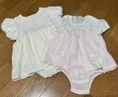 女の子　半袖ロンパース2枚組　80cmのサムネイル