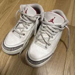Nike Air Jordan 3 スニーカー ホワイト/グレー/レッド19cm
