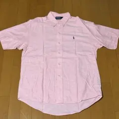 ピンク　半袖襟付きシャツ