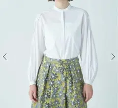 24SS トゥモローランドコレクション ストレッチブロード ピンタックブラウス