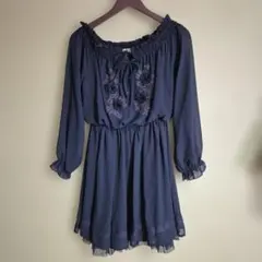 axes femme アクシーズファムネイビー 2way ワンピース