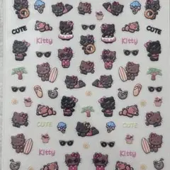 日焼けキティ　サンリオ　ネイルステッカーとデコレーションパーツセット