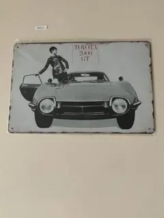 TOYOTA 2000 GT ブリキ看板 インテリア　昭和レトロ