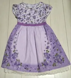 ♡アクシーズファムキッズ♡紫色花柄半袖ワンピース140cm