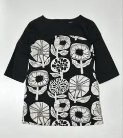 marimekko 五分袖チュニック 黒と白のパターン チュニック - メルカリ