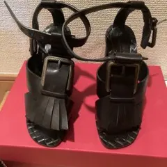 VALENTINO バックル付きフリンジサンダル34