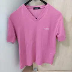 BURBERRY BLACK LABEL ピンク Vネック Tシャツ
