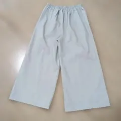 ライトグレー ワイドパンツ コットン混紡
