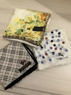 未使用　BURBERRY バーバリー　ノバチェック　ハンカチ　3枚セット