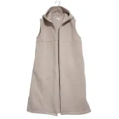 レクタングル　スウェット ロングジレ　ベスト　ピンクベージュ　厚手　F