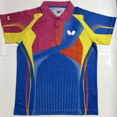 Butterfly 卓球ユニフォームS 青ベースカラフル
