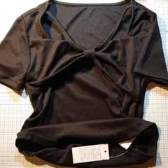 Nanea リボンデザインTシャツ ブラック M