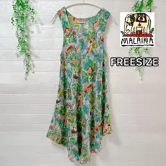 マライカ MALAIKA チュニック ワンピース エスニック 総柄 インド製
