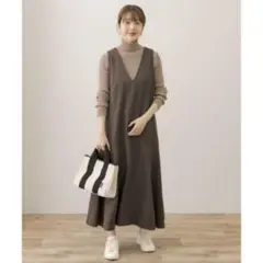 アーバンリサーチサニーレーベル　ウールライクローフレアワンピース